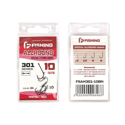 F-FISHING Крючок Special Allround Hooks 301 №10 10шт