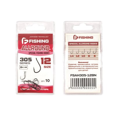 F-FISHING Крючок Special Allround Hooks 305 №12 10шт
