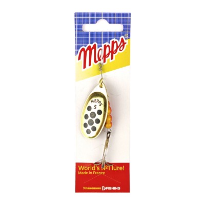 MEPPS Блесна Aglia Decoree Points Noirs №5 13г OR/черные точки
