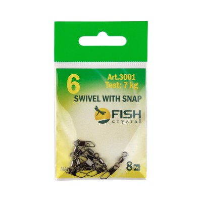 FISH SEASON Вертлюжок с застежкой Safety №6 7кг 8шт