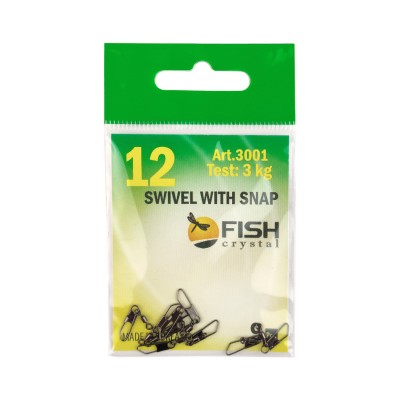 FISH SEASON Вертлюжок с застежкой Safety №12 3кг 9шт