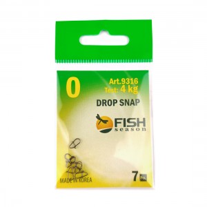 FISH SEASON Застежка Drop №0 4кг 7шт