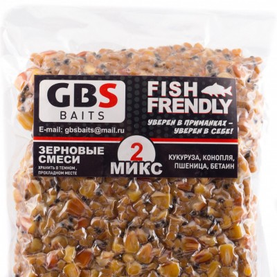 GBS Зерновая смесь MIX-2 Кукуруза Конопля Пшеница Бетаин 2кг