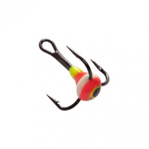 HELIOS Тройник Mustad №10 3D глазок с эпоксидом 103P с фосфором