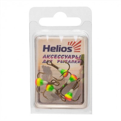 HELIOS Тройник Mustad №10 3D глазок с эпоксидом 103P с фосфором