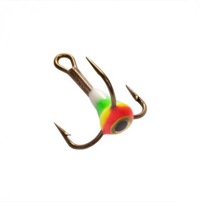 Тройник Mustad №8 3D глазок с эпоксидом 102P c фосфором (TRMS-8-E-102P) Helios