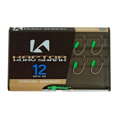 KORDA Крючок Kaptor Kurv Shank Gravel №12 с бородкой