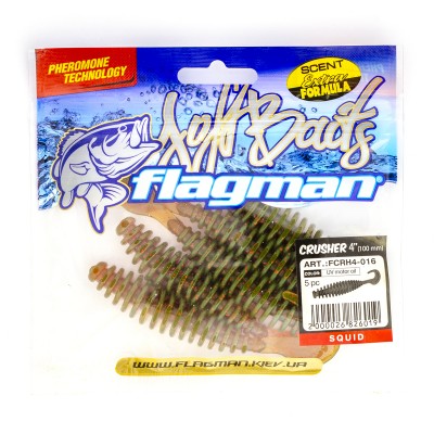 FLAGMAN Твистер Crusher 4" UV motor oil squid 10см 5шт