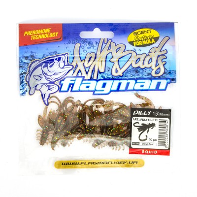 FLAGMAN Мягкая приманка Dilly 1,5" Brown Flash Squid 3,8см 10шт