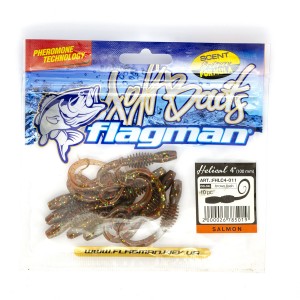 Червь Flagman Helical 4" salmon brown flash