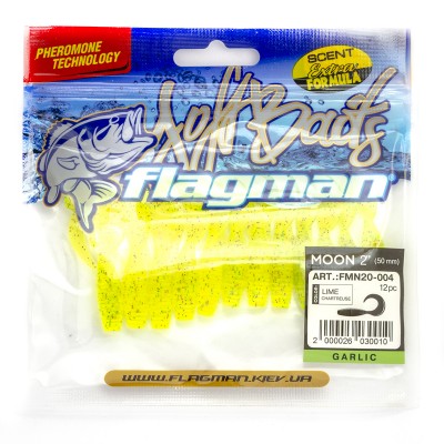 FLAGMAN Твистер Moon 2" #004 Lime chartreuse 5см 12шт