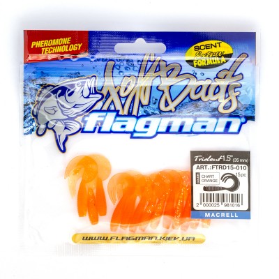 Твистер Flagman Trident 1.5" Chart orange