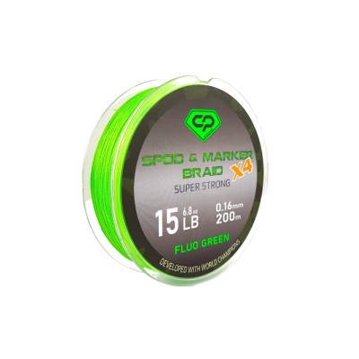 CARP PRO Шнур плетеный Diamond под спод-маркер PE X4 Fluo зеленый 0,16мм 15lb 200м