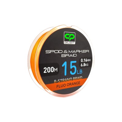 CARP PRO Шнур плетеный Deligth под спод-маркер PE X8 Fluo оранжевый 0,16мм 15lb 200м