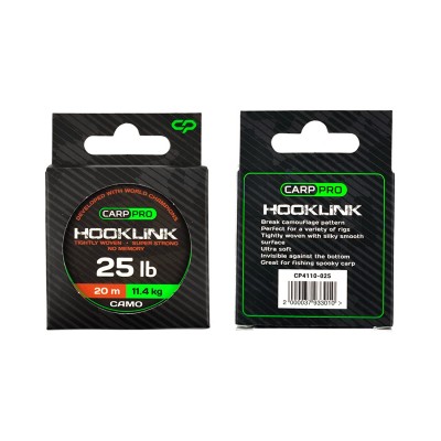 CARP PRO Поводковый материал Sinking Hooklink Camo 25lb 20м