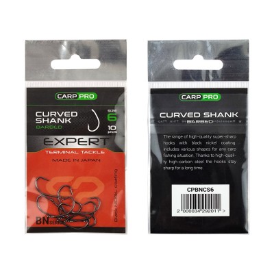 CARP PRO Крючок Black Nickel Curved Shank №6 10шт