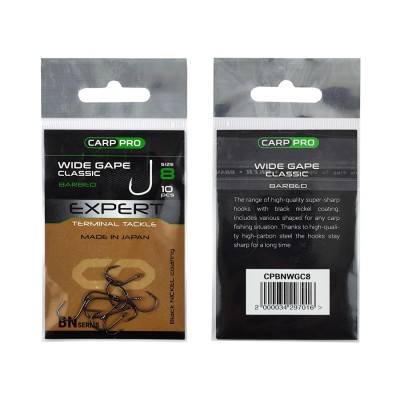CARP PRO Крючок Black Nickel Wide Gape Classics №8 10шт