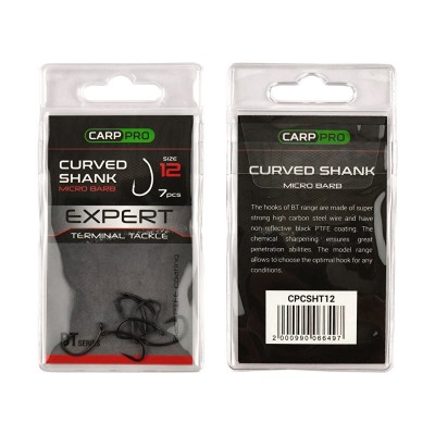 CARP PRO Крючок Black Teflon Curved Shank №12 7шт