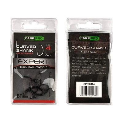CARP PRO Крючок Black Teflon Curved Shank №4 7шт