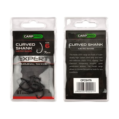 CARP PRO Крючок Black Teflon Curved Shank №6 7шт