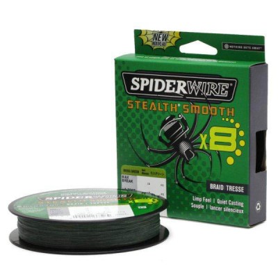 SPIDERWIRE Шнур плетеный Х8 Braid Stealth Smooth 150м темнозеленый 0,29мм 26,4кг