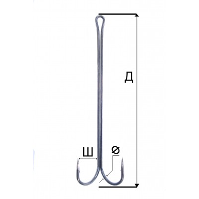 Двойник HITFISH DOUBLE ELONGATE + hook with long shank  #3/0 (83мм) (3 штуп)