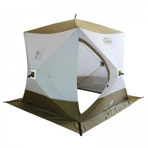 СЛЕДОПЫТ Палатка зимняя куб Premium 2,1х2,1м 4-х местная 3 слоя цв. белый/олива