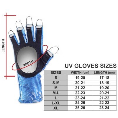 Перчатки солнцезащитные Veduta UV Gloves Reptile Skin Blue Water L мужские